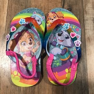 Paw Patrol Girls Flip Flops Sz 9/10